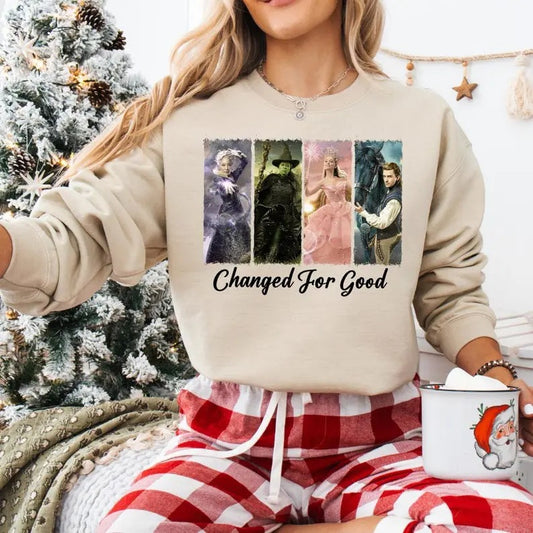 Change For Good Sweatshirt, Wicked T-shirt, Witch Pink And Green Shirt, Defy Gravity Broomstick Magic Wand Shirt, Wizard Of Oz Movie Hoodie