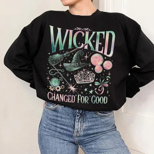 Changed For Good Wicked Sweatshirt, Defy Gravity Broomstick Magic Wand, Wicked Hoodie, Wizard Movie Fan Shirt, Wicked Movie Fan Xmas Gift