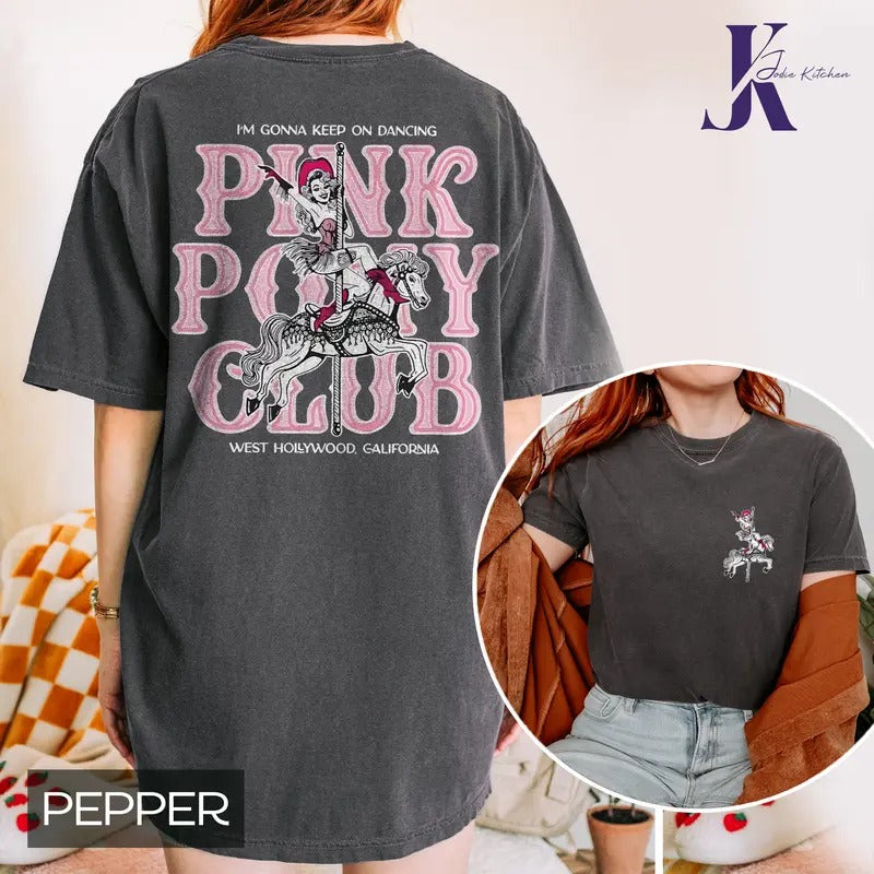 Chappell Roan Comfort Colors Shirt, Pink Pony Club 2 Sided Shirt, Chappell Roan T-Shirt, Chappell Roan Merch, Fan Tee, Merch Gift Crewneck Top Top Womenswear
