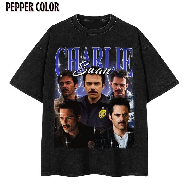 Charlie Swan Vintage 90's shirt, Billy Burke Fan Made Tee, Bootleg Fans Washed Graphic Homage T-shirt, Gift For Women and Men