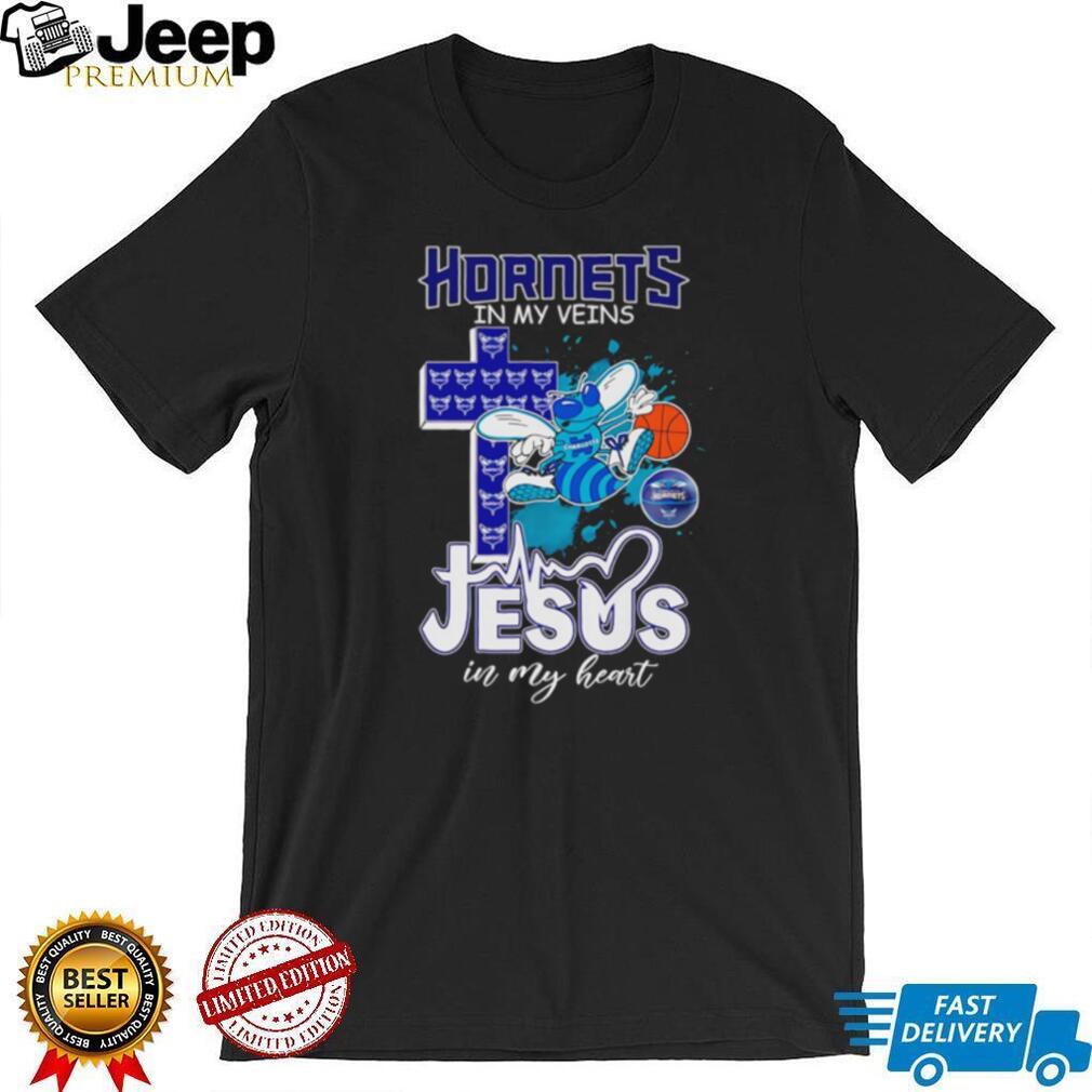 Charlotte Hornets Basketball Jesus in My Heart Christian NBA Fan T Shirt