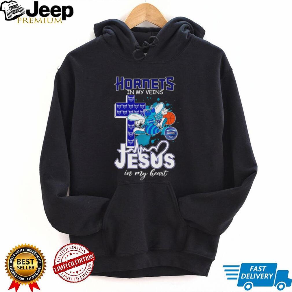 Charlotte Hornets Basketball Jesus in My Heart Christian NBA Fan T Shirt