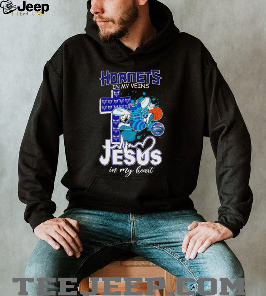 Charlotte Hornets Basketball Jesus in My Heart Christian NBA Fan T Shirt