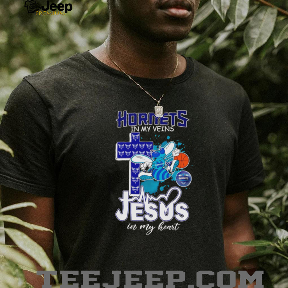 Charlotte Hornets Basketball Jesus in My Heart Christian NBA Fan T Shirt