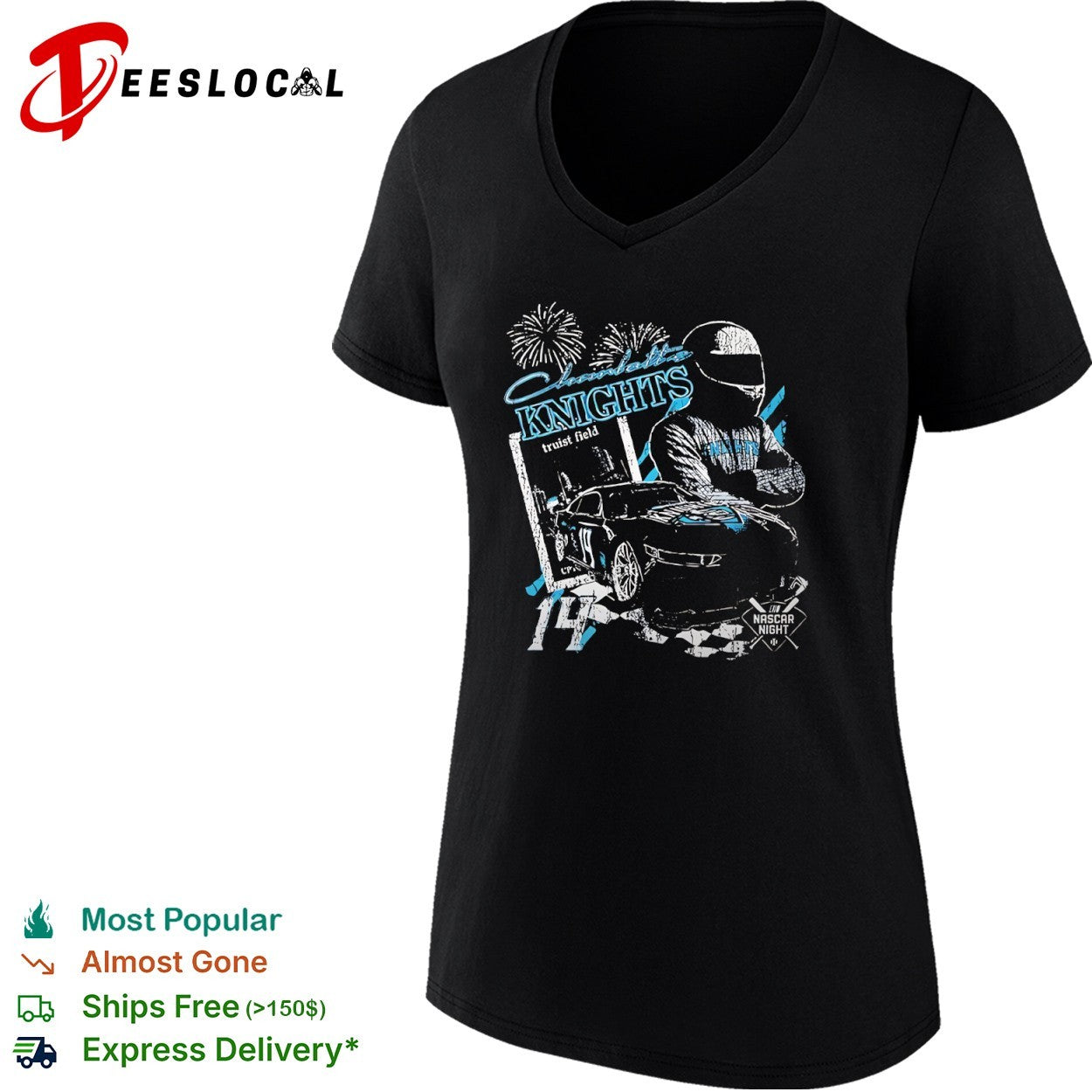 Charlotte Knights NASCAR Night 14 Distressed shirt
