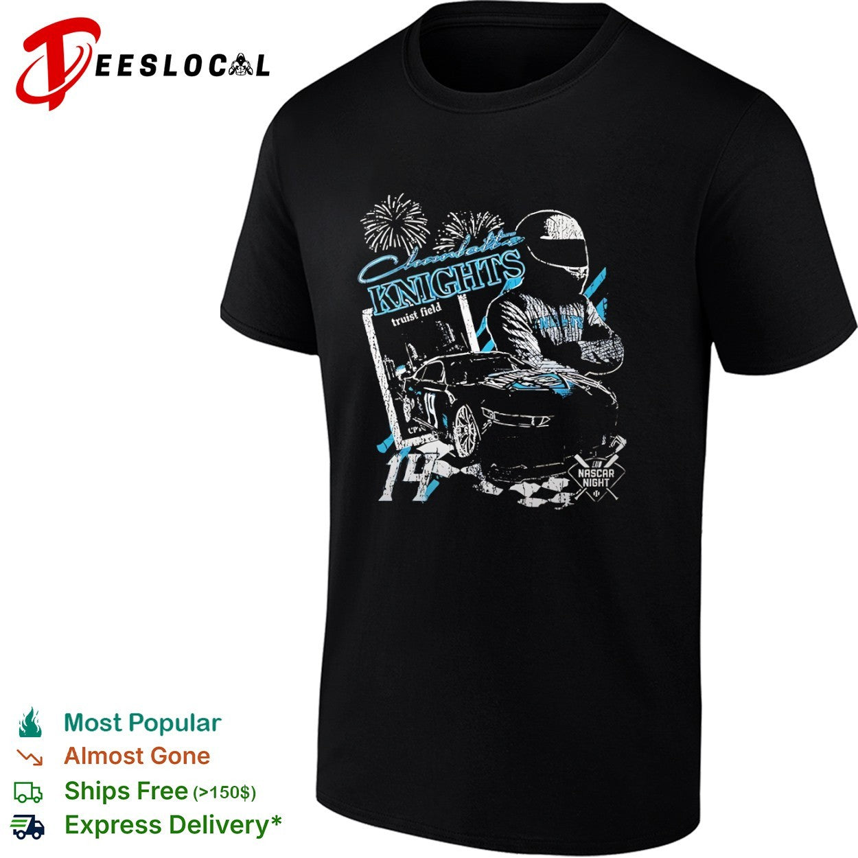 Charlotte Knights NASCAR Night 14 Distressed shirt