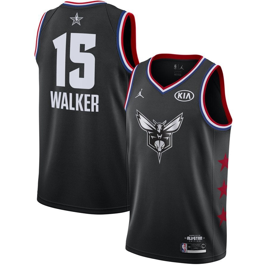 Charlotte Hornets #15 Kemba Walker 19 All-Star Hornets 15 Black