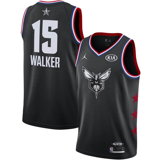 Charlotte Hornets #15 Kemba Walker 19 All-Star Hornets 15 Black
