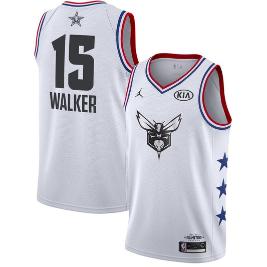 Charlotte Hornets #15 Kemba Walker 19 All-Star Hornets 15 White