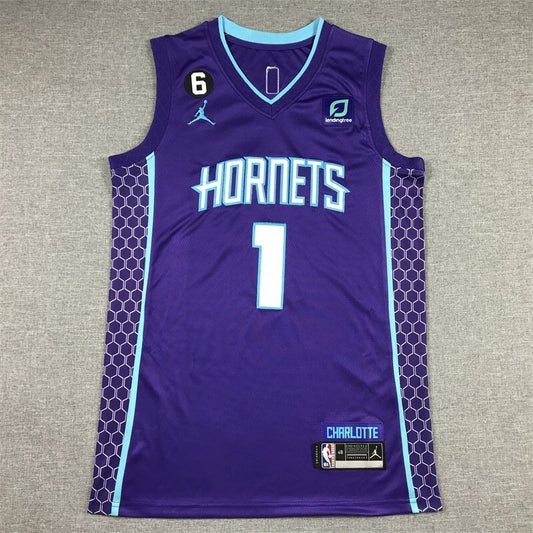 Charlotte Hornets #1 LaMelo Ball Hornets 1 Statement Edition Purple Style 4