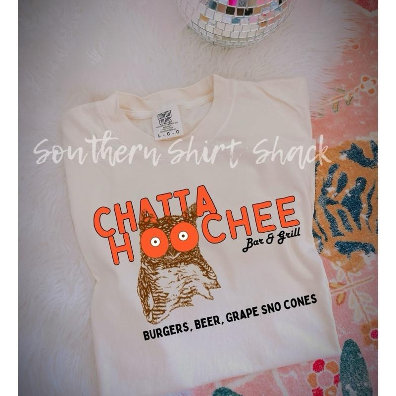 Chattahoocheee Owl T shirt  | Ivory comfort colors T shirt top