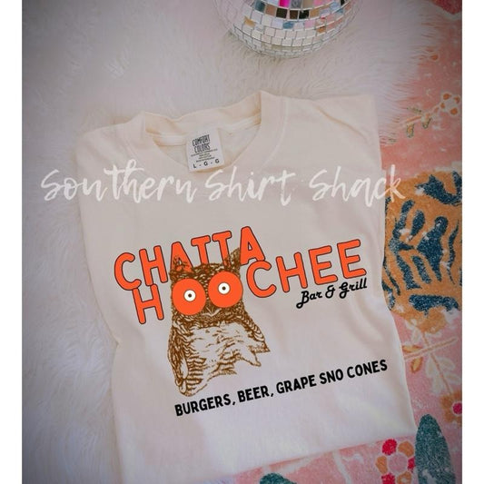 Chattahoocheee Owl T shirt  | Ivory comfort colors T shirt top