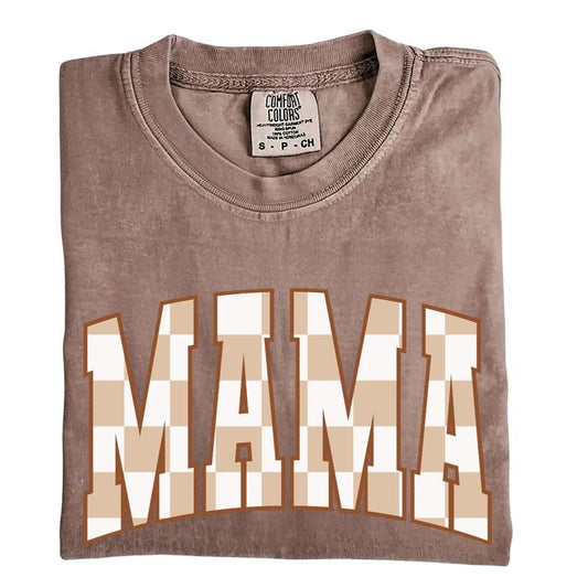 Checkered Mama Comfort Colors Tee, Checkered Mama T-Shirt