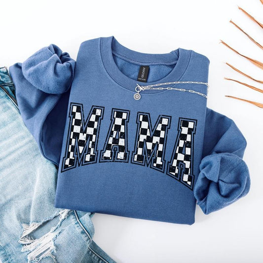 Checkered Mama Sweatshirt Cute Retro Mom Crewneck New Mom Gift Pregnancy Announcement Mothers Day Gift Trendy Vintage Mom Sweater  T-shirt, sweater and Hoodie