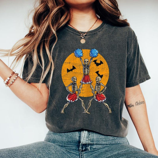 Cheerleader Skeletons, Dance, Retro, Aesthetic, Vintage, Comfort Colors Tshirt, Women's Crew Neck, Crewneck Hoodie,...