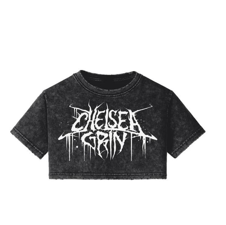 Chelsea Grin | Deathcore clothing | Gothic clothes | Women's Snow Wash Crop Top T-shirt