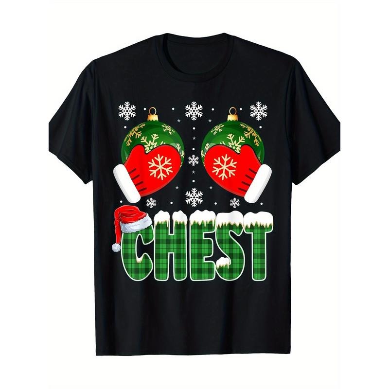 Chestnuts Matching Family Funny Chest Nuts Christmas Couples T-Shirt- 100% Cotton Made in USA