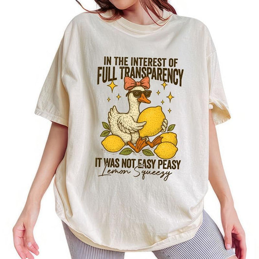 ChicCotton It Was Not Easy Peasy Lemon Squeezy Comfort Colors Shirt, Funny Sarcastic Goose T-shirt, Lemon Humor Summer...
