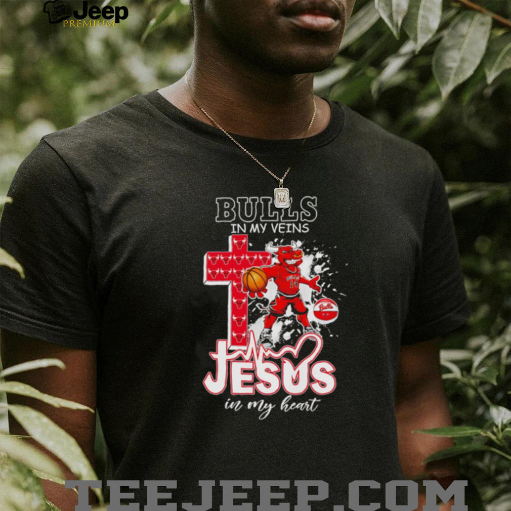 Chicago Bulls Basketball Jesus in My Heart Christian Sports Fan T Shirt