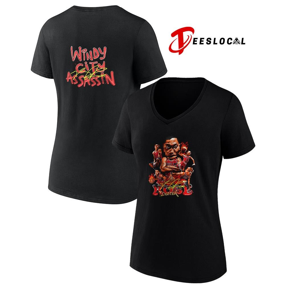 Chicago Bulls Derrick Rose Windy city Assasin signature shirt