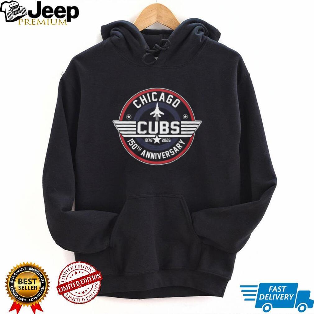 Chicago Cubs 150th Anniversary 1876 2026 Fighter Jet Style Logo T Shirt