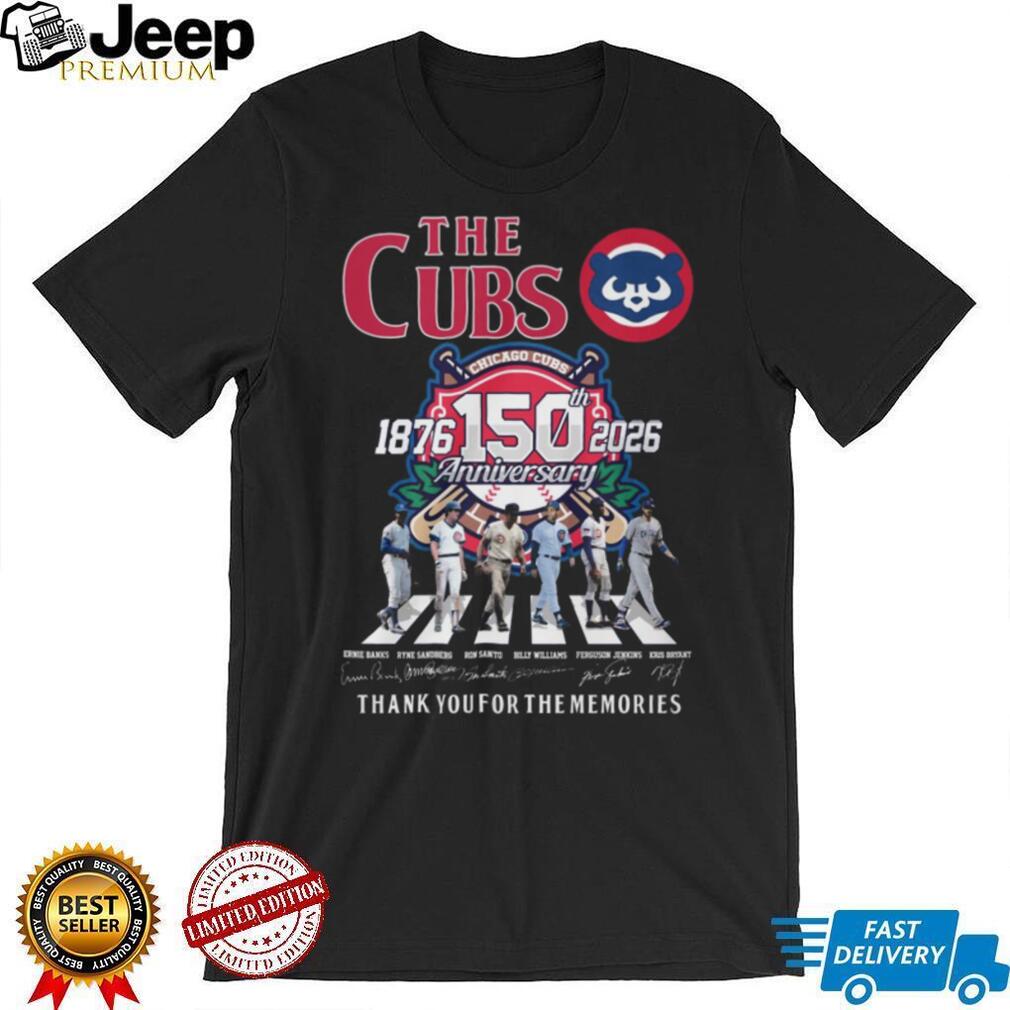 Chicago Cubs 150th Anniversary 1876 2026 Legends Signature T Shirt