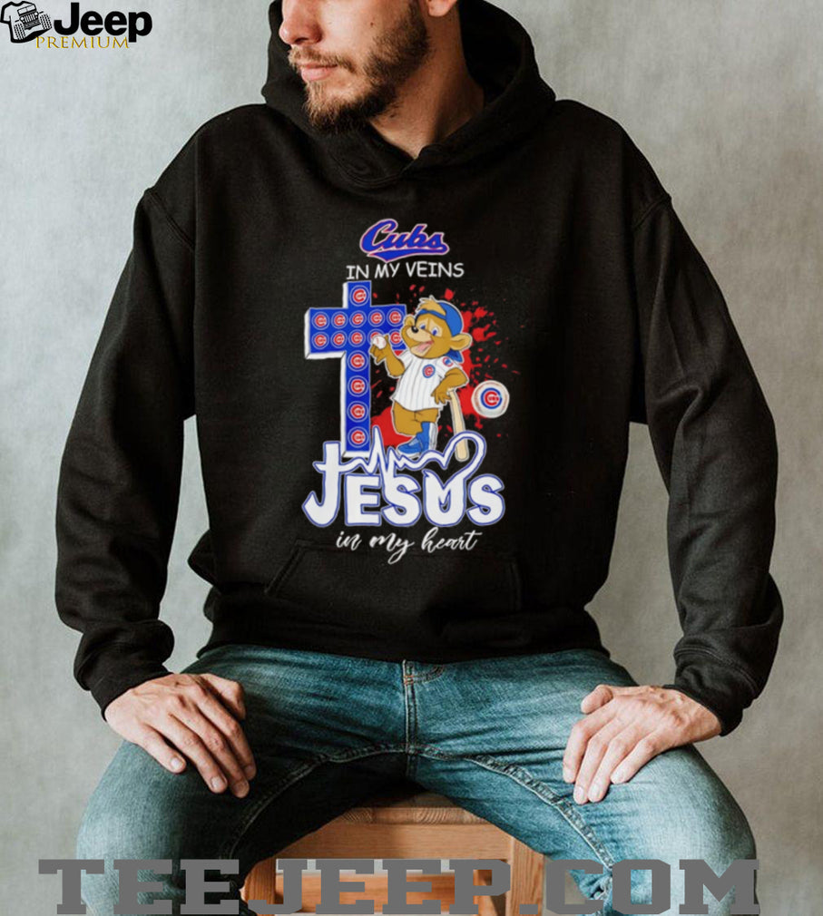 Chicago Cubs “Cubs In My Veins, Jesus In My Heart” Christian Baseball Fan T Shirt