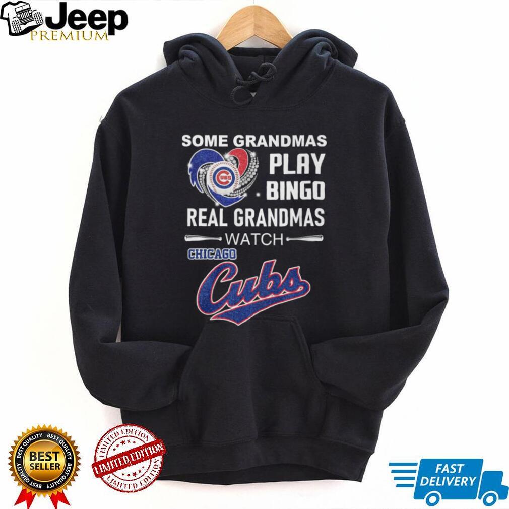 Chicago Cubs Grandma Watch Baseball Not Bingo Glitter Heart T Shirt