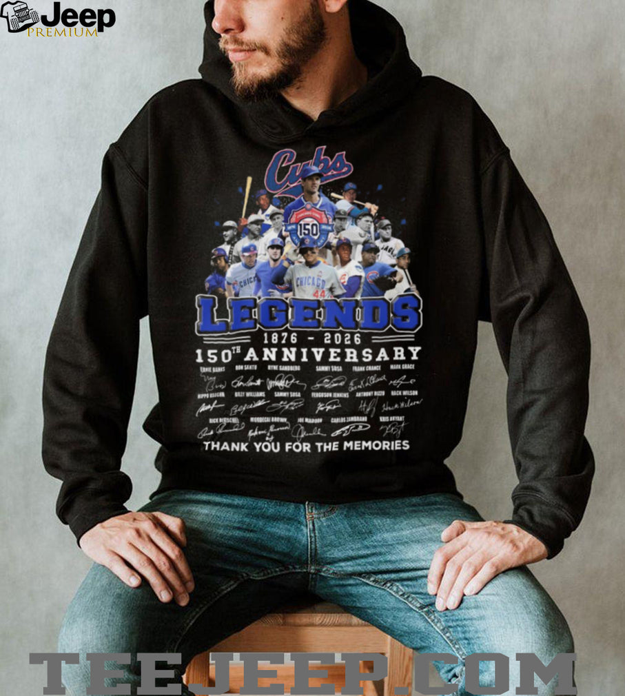 Chicago Cubs Legends 150th Anniversary 1876 2026 Greatest Players Signatures T Shirt
