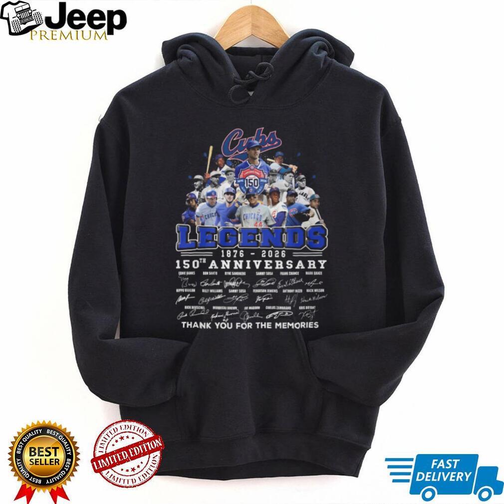 Chicago Cubs Legends 150th Anniversary 1876 2026 Greatest Players Signatures T Shirt