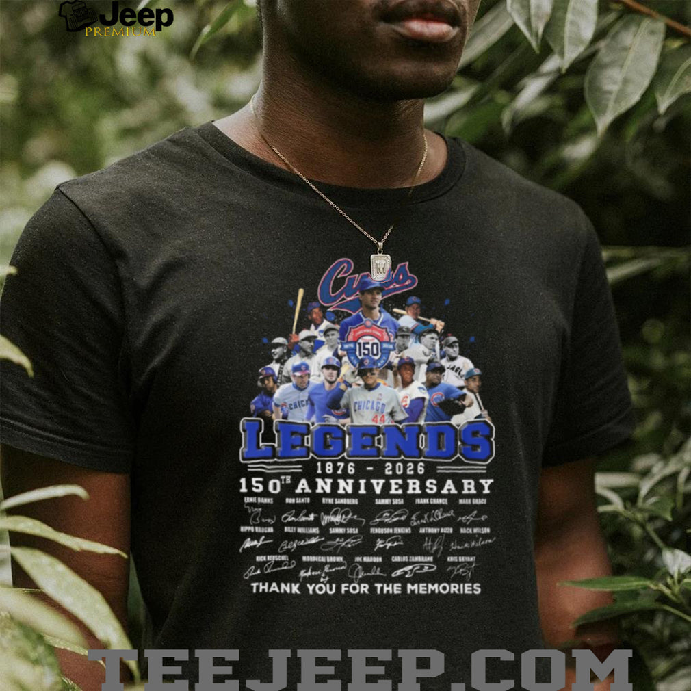 Chicago Cubs Legends 150th Anniversary 1876 2026 Greatest Players Signatures T Shirt