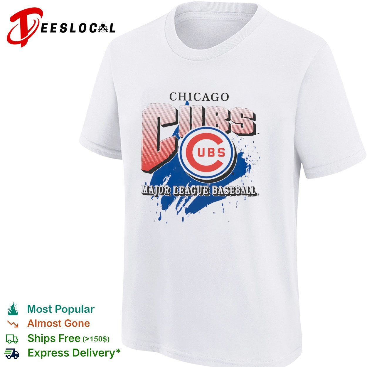 Chicago Cubs Major League Baseball Mitchell and Ness logo shirt