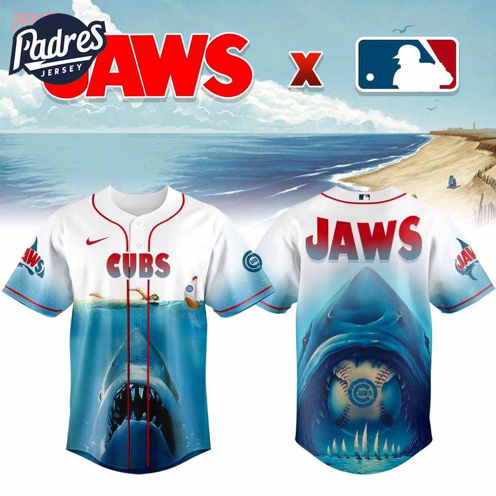 Chicago Cubs x Jaws 2025 Baseball Jersey - Padres Jersey Oasis: Elevate Your Baseball Style Game T-Shirts,... (Image 1)