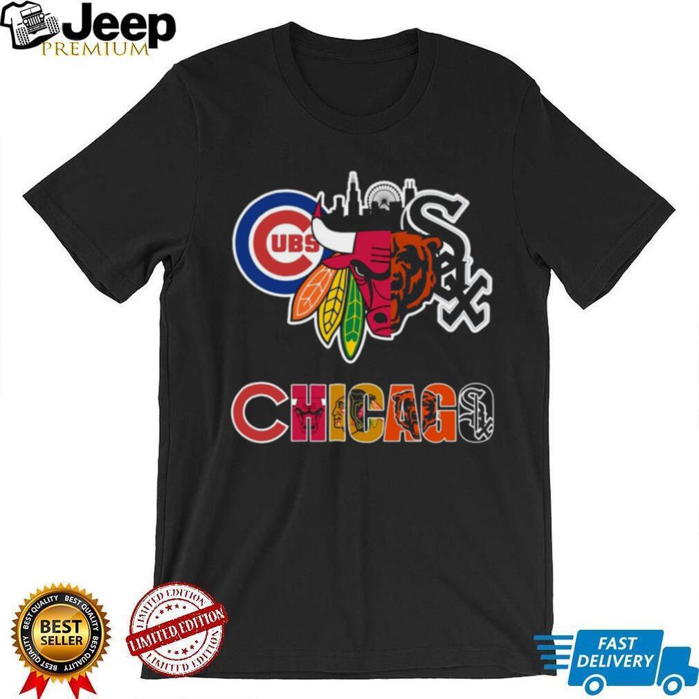 Chicago Sports United Bulls Bears Cubs Sox Blackhawks T Shirt
