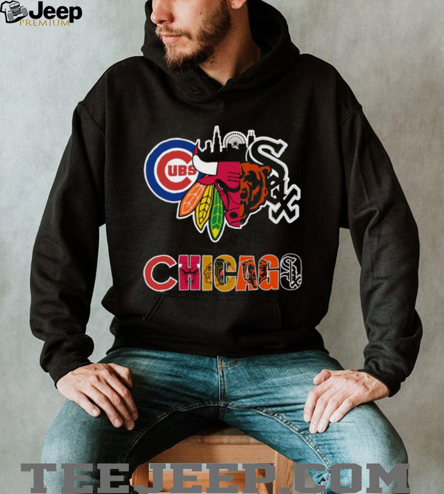 Chicago Sports United Bulls Bears Cubs Sox Blackhawks T Shirt