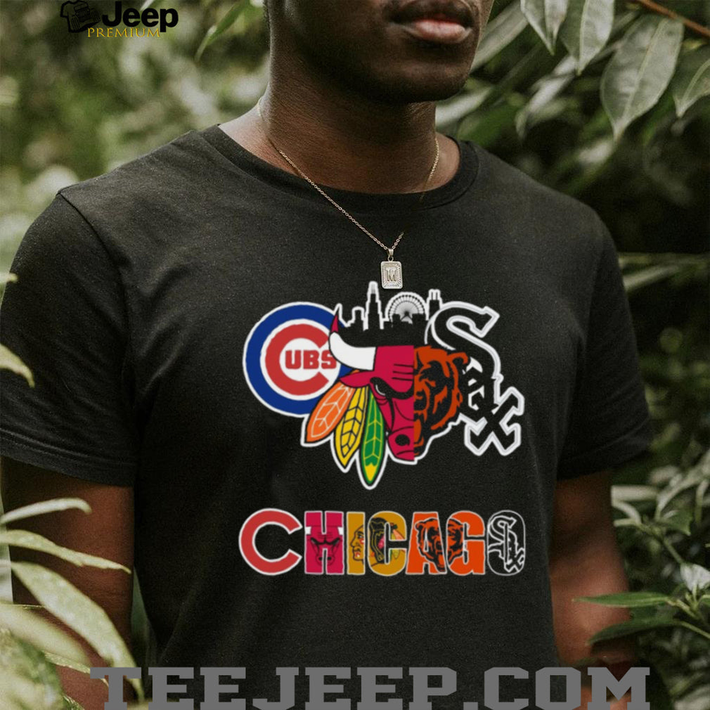 Chicago Sports United Bulls Bears Cubs Sox Blackhawks T Shirt