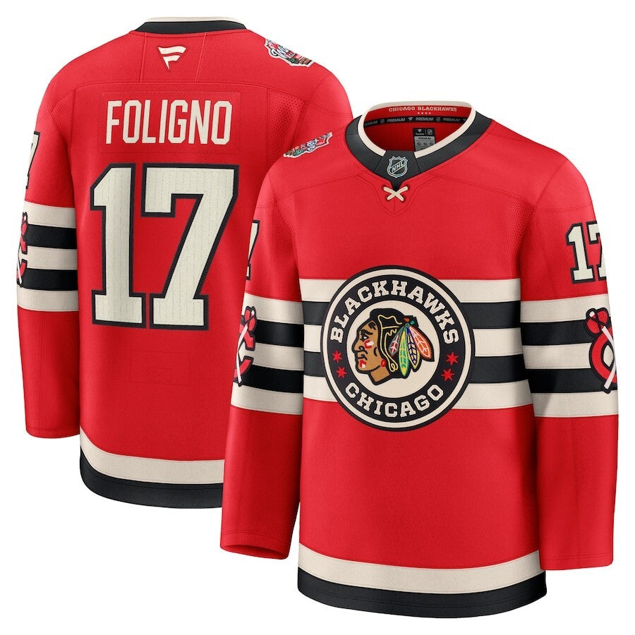 Chicago Blackhawks #17 Nick Foligno 2025 NHL Winter Classic Premium Player Jersey - Red