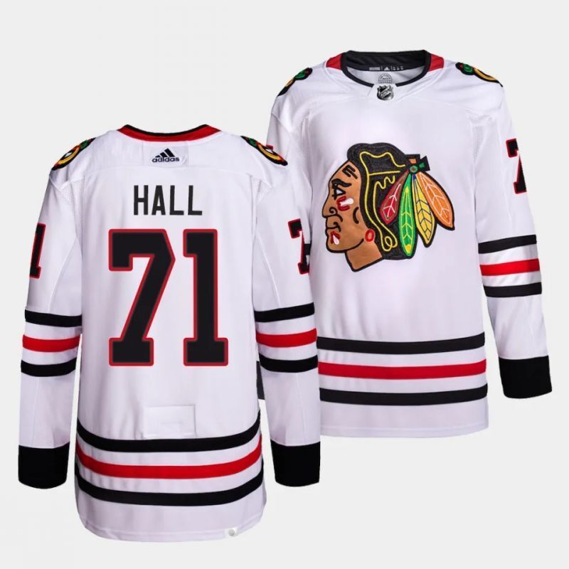 Chicago Blackhawks #71 taylor hall away primegreen authentic pro white jersey