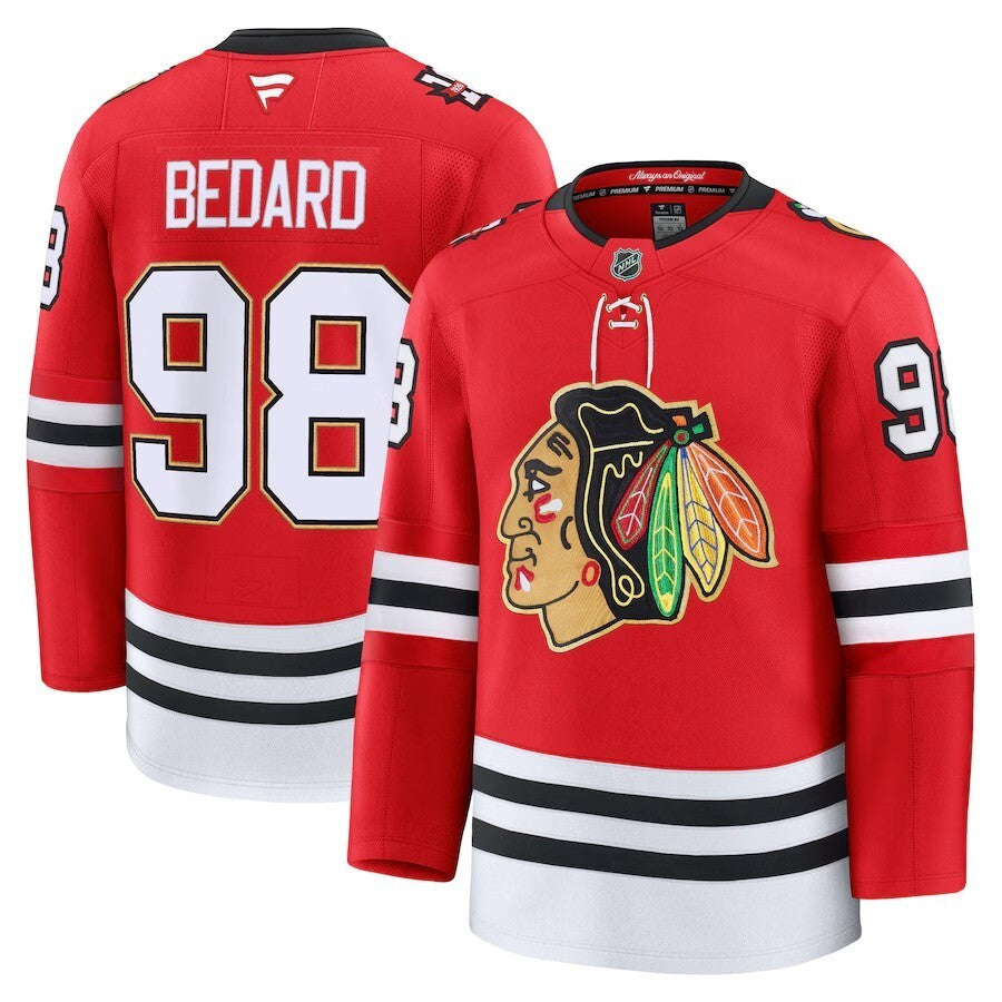 Chicago Blackhawks #98 Connor Bedard Centennial Premium Player Jersey - Red