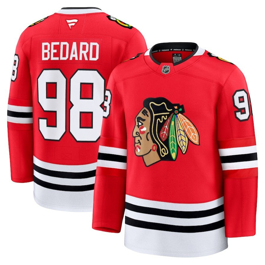 Chicago Blackhawks #98 Connor Bedard Home Premium Jersey - Red