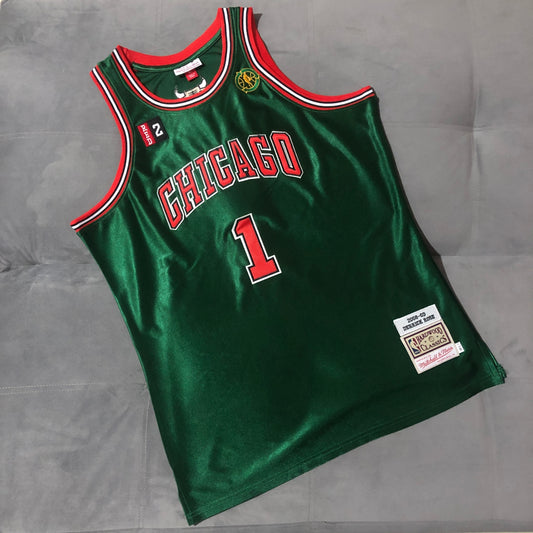 Chicago Bulls #1 Rose 2008-09 Authentic jersey green