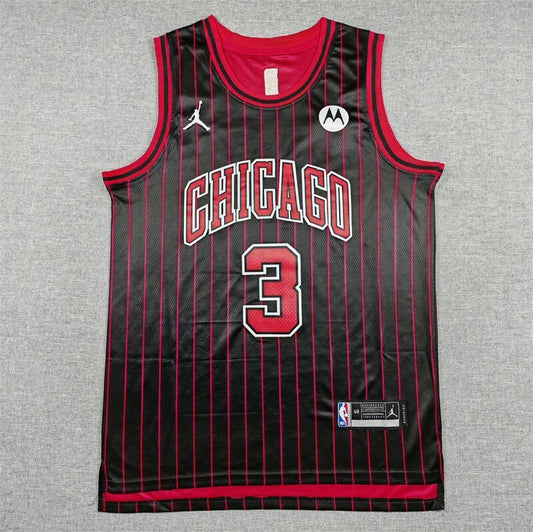 Chicago Bulls #3 Josh Giddey 26 Bulls 3 Black Style 2