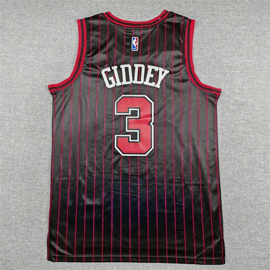 Chicago Bulls #3 Josh Giddey 26 Bulls 3 Black Style 3