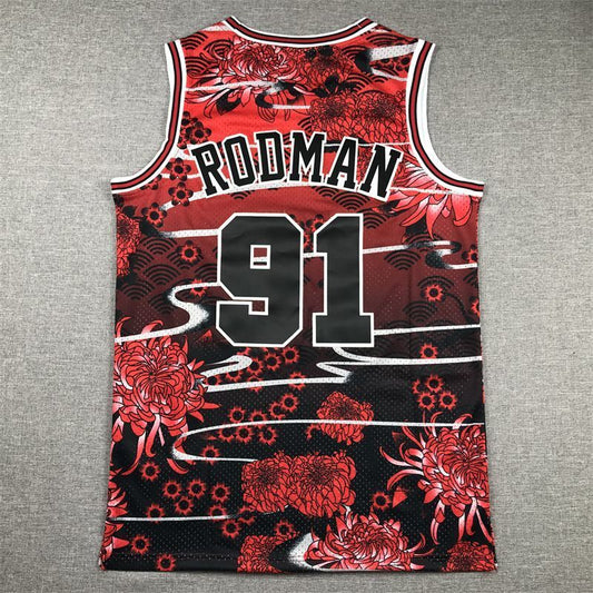Chicago Bulls #91 Dennis Rodman Bulls 91 # Rodman Year of Rabbit Commemorative Style 1