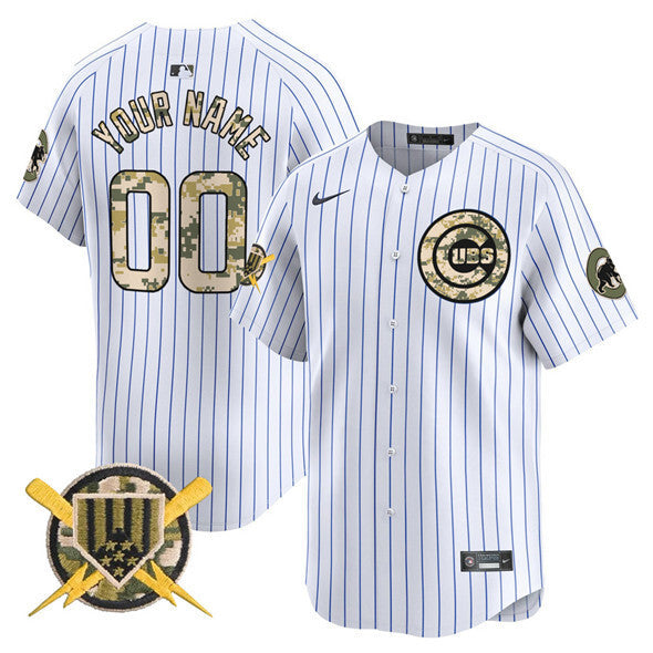 Chicago Cubs Active Player Custom White Armed Forces Day Vapor Limited Stitche