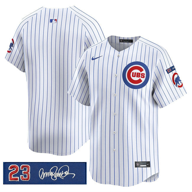 Chicago Cubs Blank White Pinstripe 'Ryne Sandberg Tribute' Vapor Limited V3 Stitched