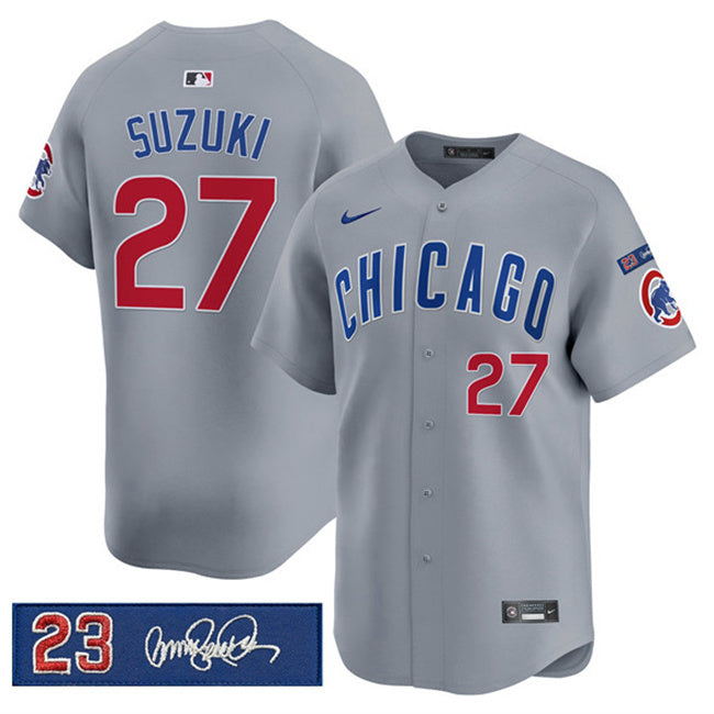 Chicago Cubs #27 Seiya Suzuki Gray 'Ryne Sandberg Tribute' Vapor Limited V3