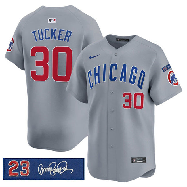 Chicago Cubs #30 Kyle Tucker Gray 'Ryne Sandberg Tribute' Vapor Limited V3