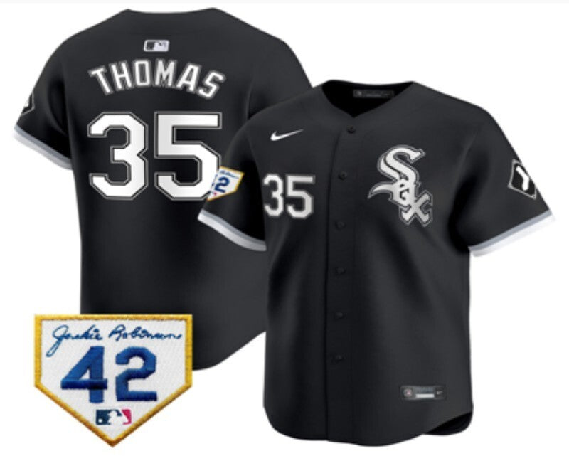 Chicago White Sox #35 Frank Thomas White Sox Adult Style 4