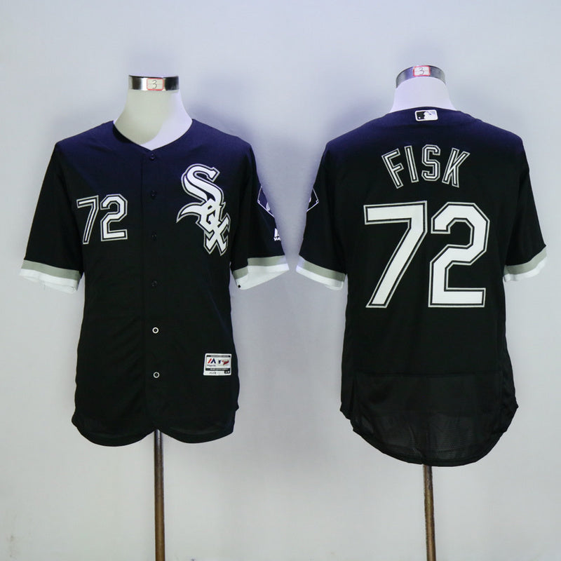 Chicago White Sox #72 Carlton Fisk White Sox 72 Black Elite Retro Player